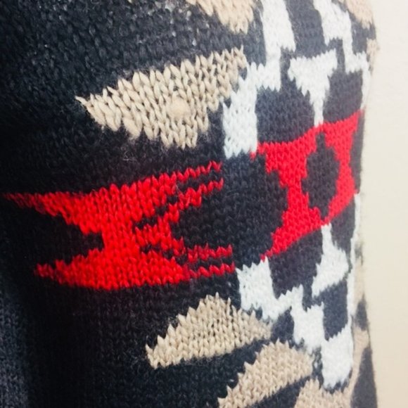 HOLLISTER Womens Black Knit Southwestern Sweater XS Turtleneck Chunky Cozy NWOT - Picture 6 of 10